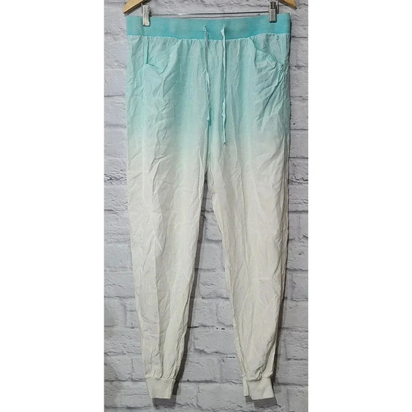 Sol Angeles Anthropologie Ombre Joggers Women's Medium Blue White Pockets - Picture 1 of 6
